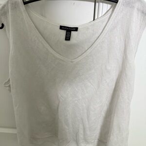Eileen Fisher White Sleeveless Tank Top